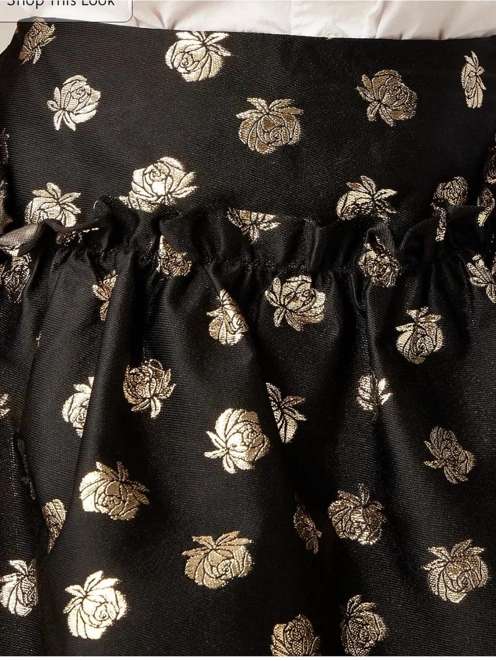 Crewcuts Black Skirt with Gold Floral Shine holiday formal special occasion